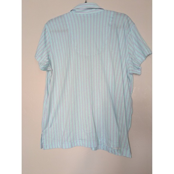 Lauren Ralph Lauren Pajama Top Womens Large Pinstripe Buttons Pink Blue Green‎ - Picture 6 of 10